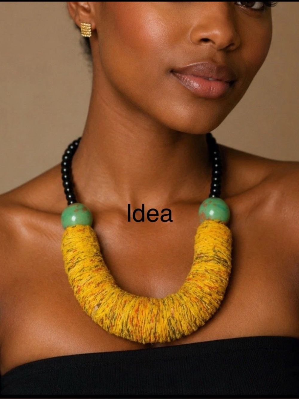 Handmade African Fabric Statement Necklace - Picture 3 of 7
